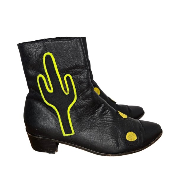 Modern Vice Shoes - Modern Vice NYC Black Leather "The Cacti Boot" Black Leather Women's US 9.5